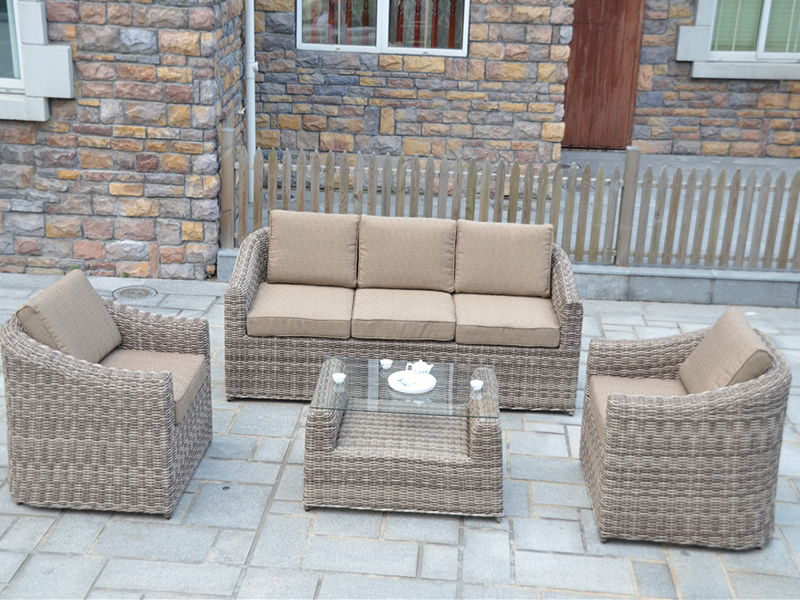 Rattan Sofaセット、4PCSアルミニウムソファセットYQR-418-2